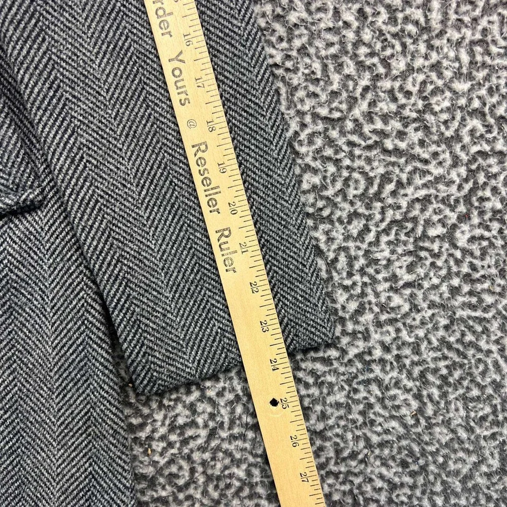 HAVE Los Angeles Long Coat Jacket Women Small Gray Herringbone Notch Lapel S